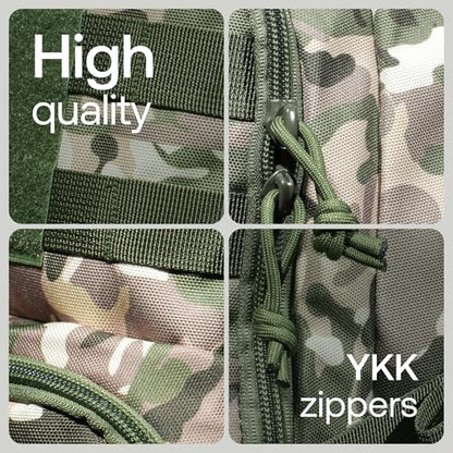 RIVER ROAD Huntex 40L Tactical Backpack for Men & Women in Green Camo - Military Style Hunting Hiking & Travel Combat Backpack - Outdoor Tactical Backpacks Sport Mochila Tactica - color: Green Camo