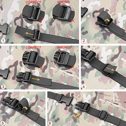 MAGARROW 78" x 1" Strap Buckle Packing Straps Adjustable 1-Inch Belt - color: Black 6.5 feet Long (4-PCS)