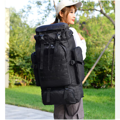 YFREAL 80L Hiking Camping Backpack,Hunting Backpack for Outdoor,Large Pack Waterproof,Tactical Backpack for Men Women - color: Black