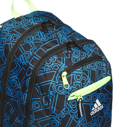 adidas Excelerator School Backpack, 33L - color: Outline Bos Toss Pulse Blue/Black/Lucid Lemon Yellow, size: OSFA