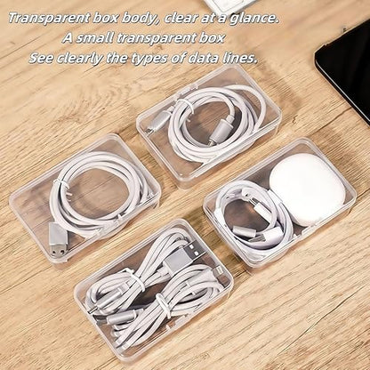 2 Pack 11 Grid Cable Organizer Box with Switch for Desktop Cord Storage