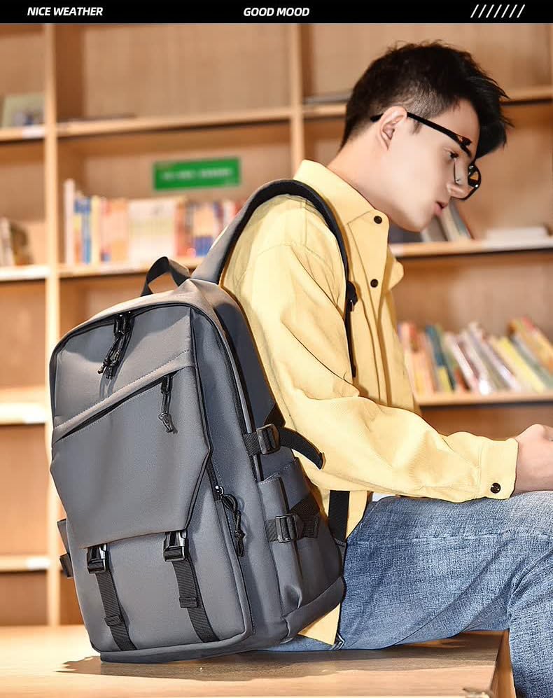 Leisure, College Backpack, Outdoor Travel Backpack, Stylish Lightweight Backpack. (Grey) - color: Grey