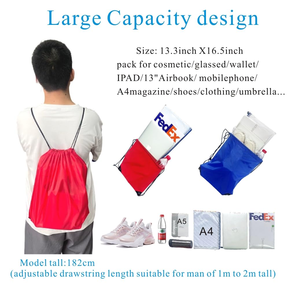 Drawstring Backpack Bulk 20 Pcs Draw String Backpack Bags DIY Gym Sports Traveling Yoga Cinch Bag Sackpack Drawstring (Orange) - color: Orange