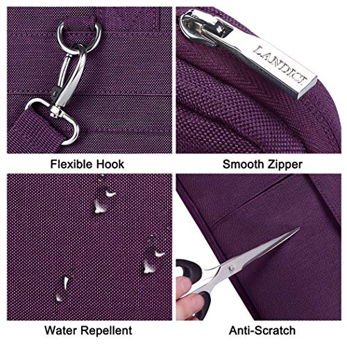 LANDICI Laptop Bag Case 15.6 Inch with Shoulder Strap, Slim Waterproof Computer Sleeve Cover Compatible with MacBook Pro 15/16, MacBook Air 15, 15-16 Inch HP Acer Dell Lenovo Laptop, Women, Purple - color: Purple, size: 14-15.6 Inch