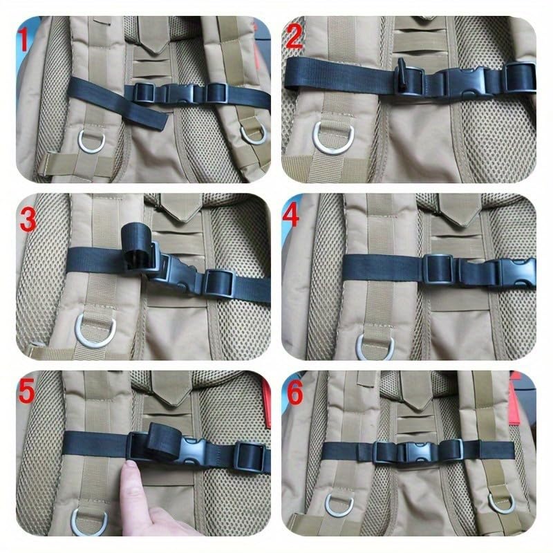 Adjustable Backpack Chest Strap, Lightweight Minimalist Polyester Stabilizer with Buckle for Hiking, Camping and Travel, Secure Fit, Luggage Straps