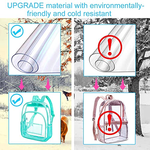 gxtvo Clear Backpack, Heavy Duty Transparent Bookbag, See Through Backpacks for Women Men | Heavy Duty - color: Green