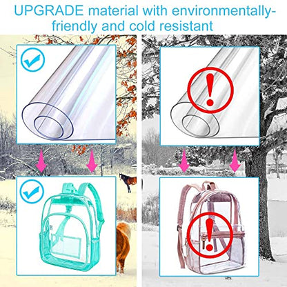 gxtvo Clear Backpack, Heavy Duty Transparent Bookbag, See Through Backpacks for Women Men | Heavy Duty - color: Green