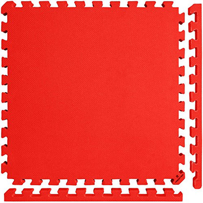 Meister X-Thick 1.5" Interlocking EVA Foam Mats - 2X Cushion for Wrestling, MMA Takedowns & Gymnastics - 2'x2' Tiles - color: Red, size: 10 Tiles (40 Sqft)