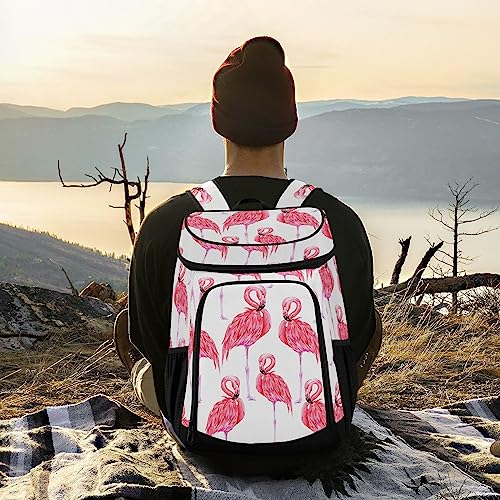 Pink Flamingo Cooler Backpack 36 Cans Insulated Backpack Cooler Leak Proof Cooler Bag Lightweight Backpack for Lunch Camping Picnic Beach