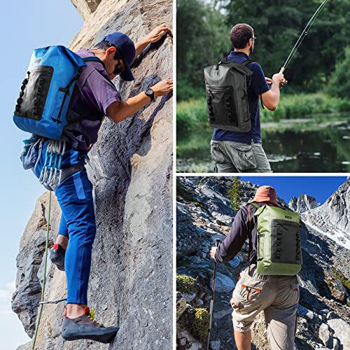 MIER Dry Bag Waterproof Backpack 30L Dry Sack Heavy Duty Roll-Top Closure for Kayaking, Beach, Boating, Swimming, Surfing - color: Dark Gray