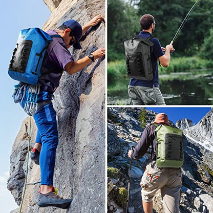 MIER Dry Bag Waterproof Backpack 30L Dry Sack Heavy Duty Roll-Top Closure for Kayaking, Beach, Boating, Swimming, Surfing - color: Dark Gray