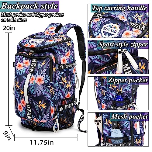 Gym Duffle Bag Backpack with Shoe Compartment,4 ways Travel Backpack for Women and Men,Multi-Functional Weekender bag with Waterproof Layer&Laptop Compartment for Fitness, Travel,Camping - color: Orange