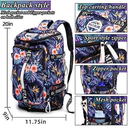 Gym Duffle Bag Backpack with Shoe Compartment,4 ways Travel Backpack for Women and Men,Multi-Functional Weekender bag with Waterproof Layer&Laptop Compartment for Fitness, Travel,Camping - color: Orange