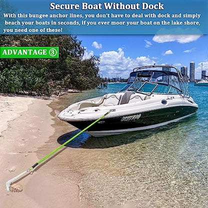 Boat Bungee Dock Lines, Boat Bungee Anchor Lines, Boat Bungee Anchor Rope, PWC Anchor Line, PWC Accessories, Jet Ski Accessories - size: 7-14 feet Anchor Rope, style: Pack Of 2