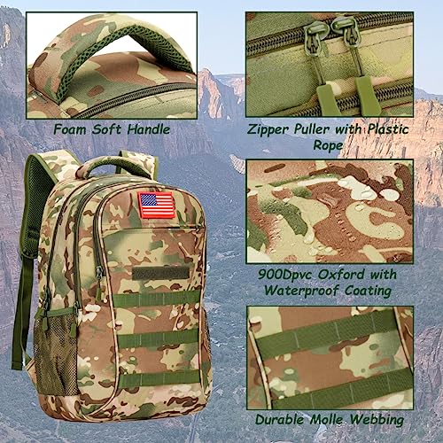 4land Camo Backpack for Boys,Army Boys Backpacks for Elementary Middle School Military,Camouflage Bookbag 40L - color: A-jun