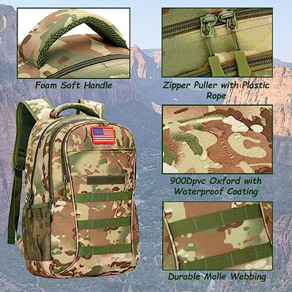4land Camo Backpack for Boys,Army Boys Backpacks for Elementary Middle School Military,Camouflage Bookbag 40L - color: A-jun