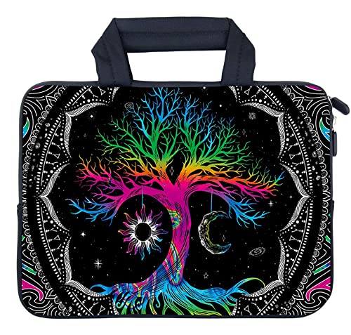 AMARY14 15 15.4 15.6 inch Laptop Handle Bag Computer Protect Case Pouch Holder Notebook Sleeve Neoprene Cover (Colorful tree) - color: Colorful Tree