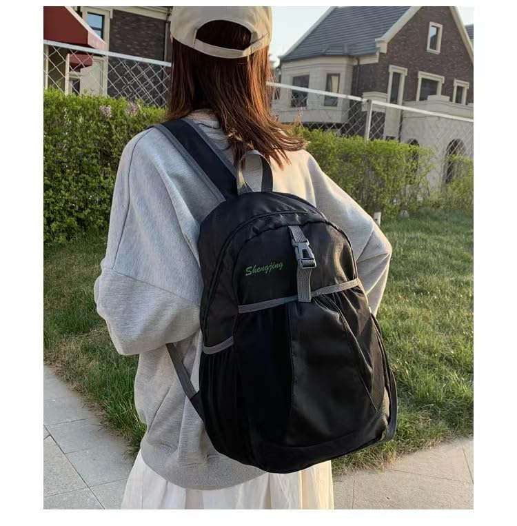 Travel lightweight foldable backpack hiking backpack splash proof compact travel backpack day pack (black) - color: Black