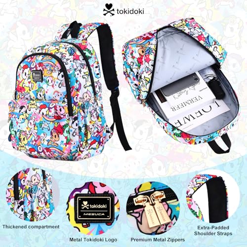 tokidoki Large Backpack for Women, 15.6 Inch Laptop Travel Backpack, Airline Approved Backpack, Gifts for Weekender Work＆Casual - color: Black Bone-large