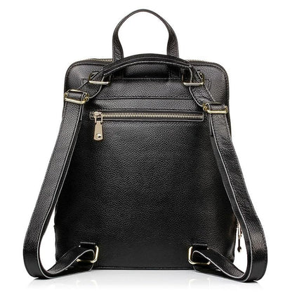 zency 100% Genuine Leather Knapsack Ladies Alligator Pattern Women Backpack For Work Laptop (black) - color: Black