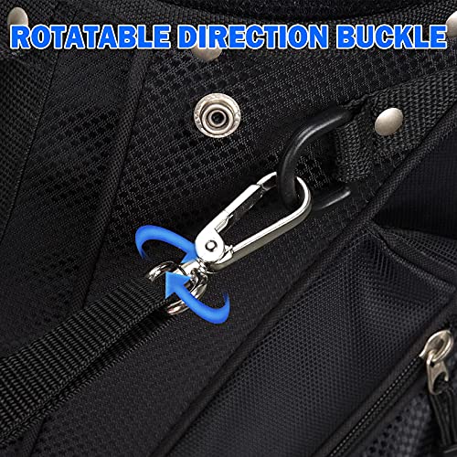 BIG TEETH Golf Bag Strap,Adjustable Padded Bag Strap Replacement,Golf Double Shoulder Bag Straps with 4Pcs Rotate Hooks - color: Blue & Black