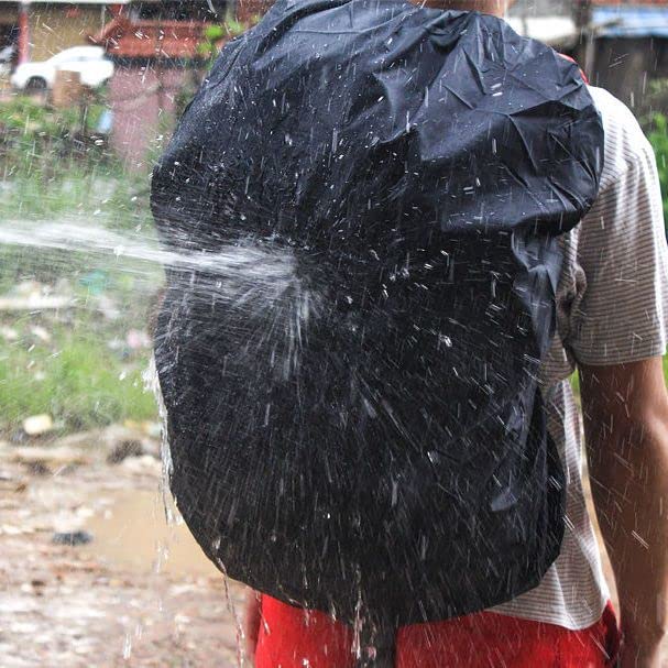 Waterproof Backpack Rain Cover(15-25L),Portable Anti Slip Rain Cover for Backpack,Fastened with Elastic Band,Outdoor Anti-tear Backpack Raincover for Camping Hiking Biking Hunting Traveling,black