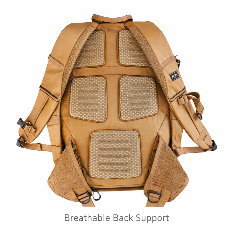 Lewis N. Clark 28L Hiking Daypack – Full-Size Trail Backpack with Padded Straps, Rain Cover & Removable Laptop Sleeve - color: Brown, size: 28L
