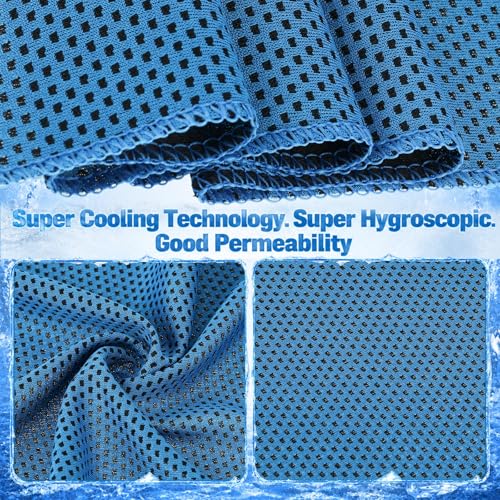 Honoson 20 Pcs12x25 Inch Cooling Hoodie Towel Bulk for Neck and Face 40x12 Inch Quick Dry Sweat Towels Instant Ice Cold Towel for Hot Weather Run Yoga Gym(Light Gray,Light Blue) - color: Light Gray,light Blue