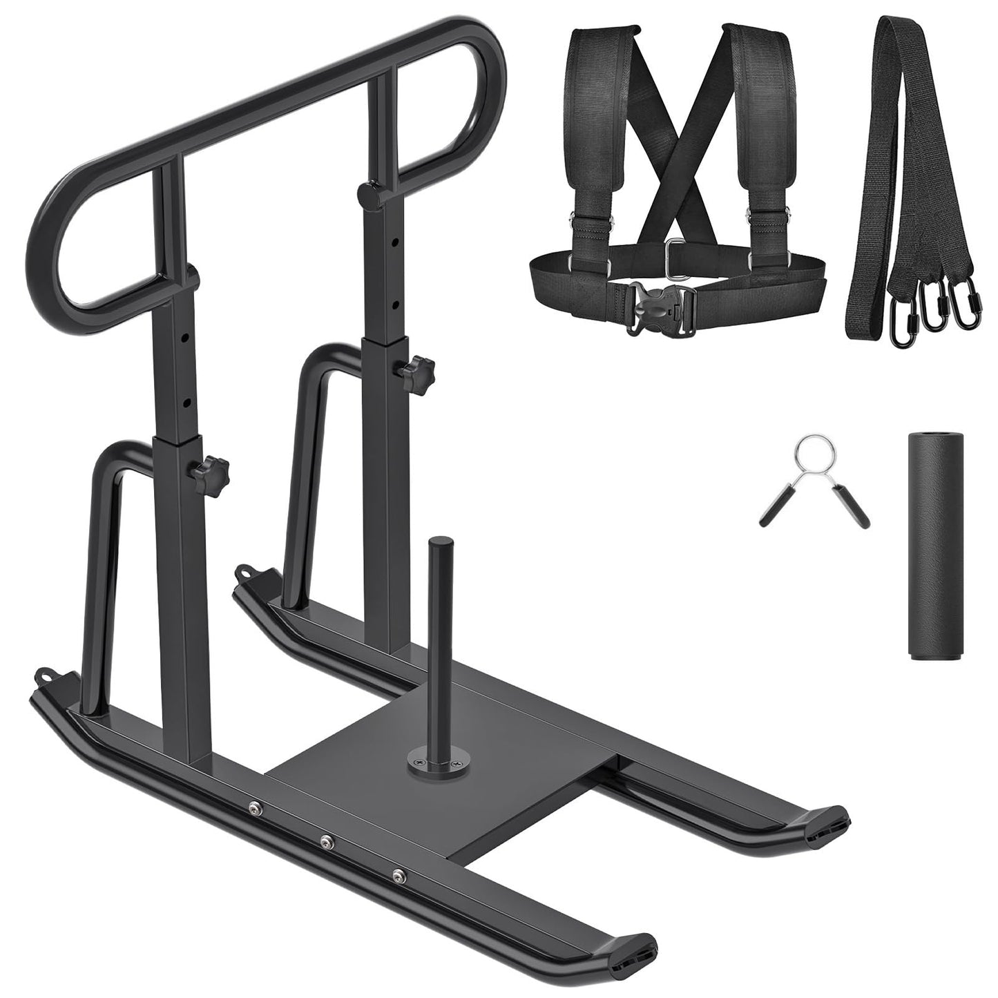 Kipika Weight Sled, Workout Sled, Fitness Strength Training Sled, Speed Training Sled for Athletic Exercise, Speed Improvement, Easily Through Obstacles, Suitable for 1" & 2" Weight Plate - color: F- Black