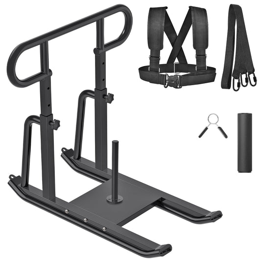 Kipika Weight Sled, Workout Sled, Fitness Strength Training Sled, Speed Training Sled for Athletic Exercise, Speed Improvement, Easily Through Obstacles, Suitable for 1" & 2" Weight Plate - color: F- Black