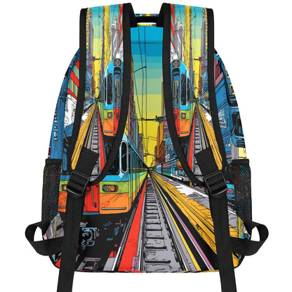 Pardick City Subway Rail Backpacks Travel Backpack for Women Men Waterproof Bookbag Laptop Backpack with Compartment Traveling Back Pack for Work, Gym - color: City Subway