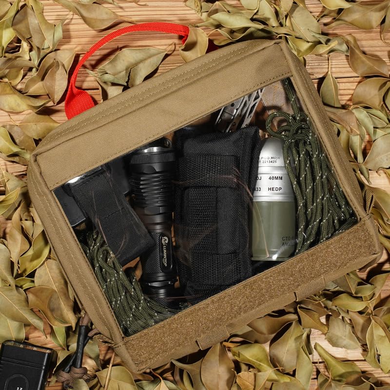 KRYDEX Clear Top Insert Bag with Hook Panel Tactical Packing Cube Travel Organizer Bag (Large-CB) - color: Large-CB