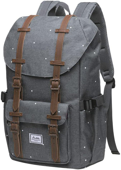 KAUKKO Laptop Outdoor Backpack Traveling Daypack Hiking Rucksack Large Capacity Bag Fits 15.6"(5-7-Graypoint) - color: 5-7greypoint