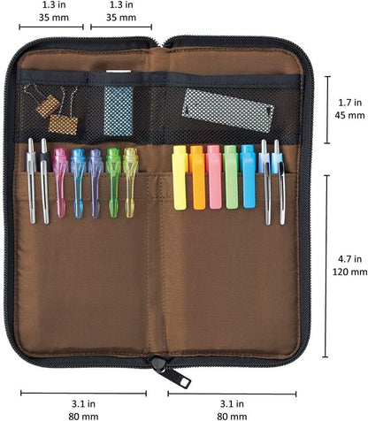 LIHIT LAB Slim Pen/Pencil Pouch, 0.7 × 3.9 × 8.5 Inches, Black (A7652-24) - color: Black, size: 0.7 × 3.9 × 8.5 Inches