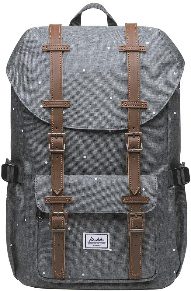 KAUKKO Laptop Outdoor Backpack Traveling Daypack Hiking Rucksack Large Capacity Bag Fits 15.6"(5-7-Graypoint) - color: 5-7greypoint