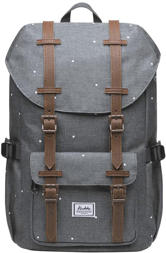 KAUKKO Laptop Outdoor Backpack Traveling Daypack Hiking Rucksack Large Capacity Bag Fits 15.6"(5-7-Graypoint) - color: 5-7greypoint