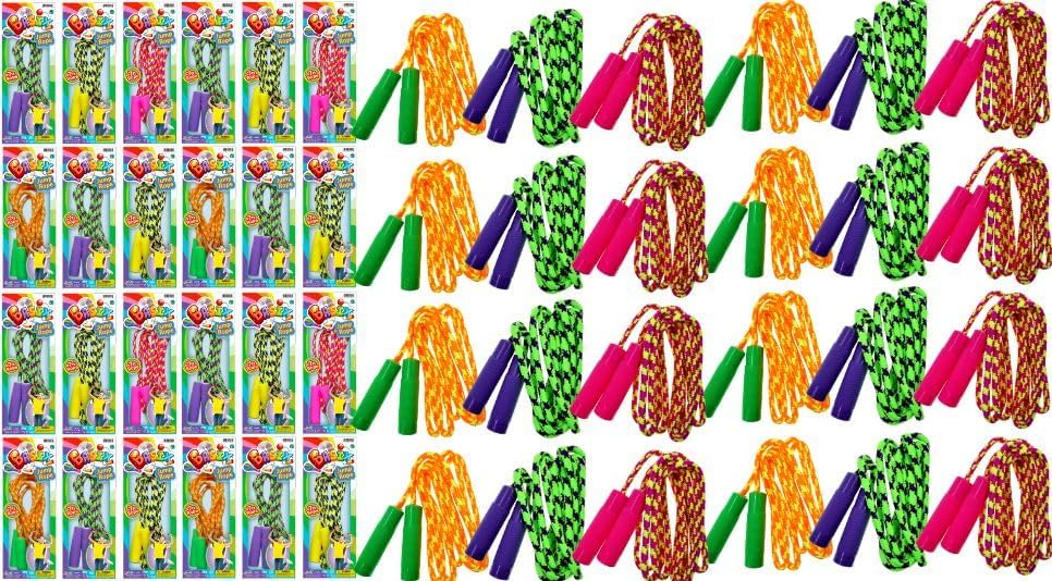 JA-RU 7ft Adjustable Jump Rope (Jump Rope) Nylon Braided Jump Ropes for Kids. Indoor & Outdoor Activities for Teens. Bulk Party Favor & Gymnastics Goodie Bag Stuffers. 1995 - style: 24 Pack