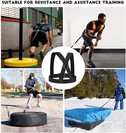 Sled Harness, Weight Speed Tire Pulling Workout Resistance and Assistance Trainer Physical Training Rope Football Exercise Equipment for Outdoor Indoor Men and Women - size: 13.1FT