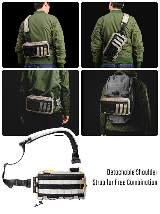 TACTICAL_GEEK Crossbody Shoulder Bag, Multipurpose Daypack, Chest Backpack Casual Sling Bag for Men & Women (L3C-Desert Tan) - color: L3c-desert Tan