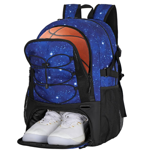Goloni 40L Basketball Bag,Large Basketball Backpack with Ball Compartment & Shoe Compartment,Backpack for Soccer,Volleyball - color: Starry Sky Blue