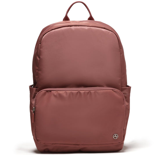 Pander 22L Casual Daypack Everyday Backpack with Luggage Sleeve Smooth Webbing Handle Professional Commuter School Bag, Mauve - color: Mauve